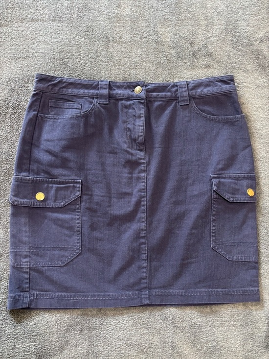 Brooks Brothers Dresses & Skirts - Brooks Brothers Navy Denim Mini Skirt with Gold Buttons Women's Size 8